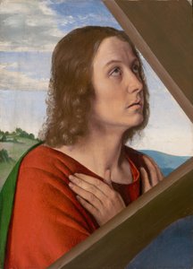 Fragment von Christus trägt das Kreuz: Heiliger Johannes der Evangelist von (fl.c.1483 c.1529) Master of Moulins