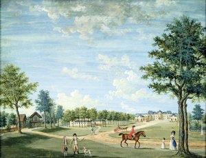 Das Schloss von Raincy, die Ställe und das russische Dorf, ca. 1754-93 von 1717 1806 Carmontelle