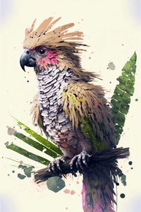 Abstrakte Papageiengemälde: Vogel-Wandkunst & Leinwanddruck auf Anfrage