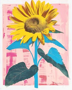 Sonnenblume auf Leinwand: botanisch Henri Matisse inspiriert von F. Abderrahim