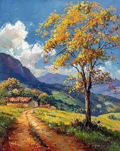 Bunte Herbstlandschaft in den Bergen