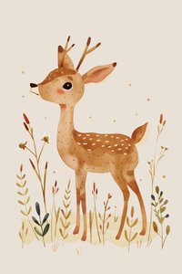 minimalistische Hirsch Tier Wanddekoration für Babys Boho Kinder