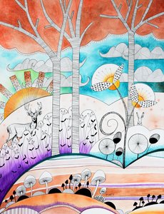 Moderner Wald von Marys Watercolors