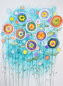 Abstrakte Blumen von Marys Watercolors