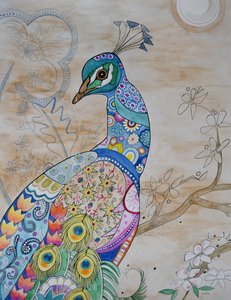 Stolzer Pfau von Marys Watercolors