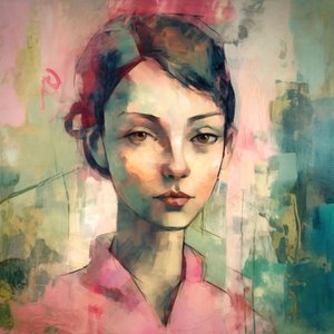 junge rosa punk frau maurice portrait, Wanddekorationen für jeden Raum von F. Abderrahim