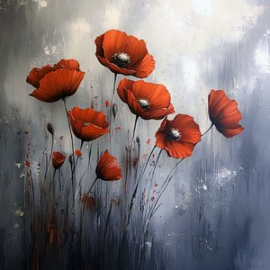 Rote Mohnblumen Leinwandbilder Modern, Wanddekorationen für jeden Raum von F. Abderrahim