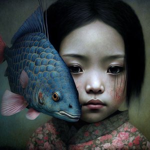 Das Glück ist ein warmer Fisch, moderne Wanddekorationsideen von F. Abderrahim