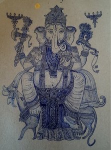 Ganesha reitet auf Vahana.