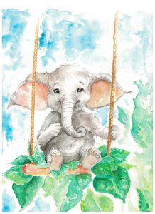Kleiner, schaukelnder Elefant