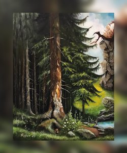 Lichtung im tiefen Forst