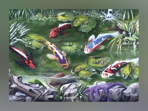 Harmonie im Koi-Teich
