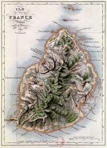 Karte von Mauritius, Illustration aus 