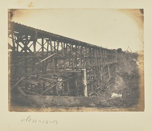 Militärische Eisenbahnbrücke über den Potomac Creek, an der Fredericksburg-Eisenbahn