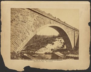 Nr. 302. Perspektivische Ansicht Union Arch, Washington Aquädukt gebaut von General M.C. Meigs, Spannweite 220 Fuß. [März 1864]. von A.J. Russell