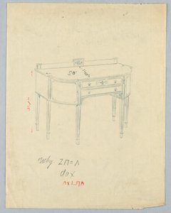 Entwurf für ein Sideboard mit neoklassizistischen Vasenmotiven