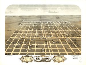 Vogelperspektive der Stadt El Paso, Woodford County, Illinois 1869