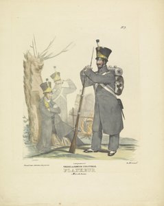 Flankeur in Marschuniform, 1820-1825 von A. Courtois