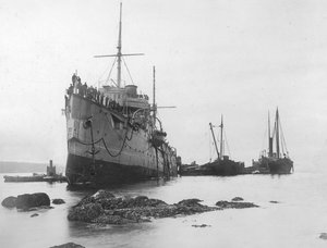 HMS Flora auf Grund gelaufen im Jahr 1903