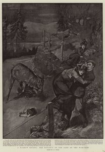 Eine knappe Flucht, der Monarch des Glen auf dem Kriegspfad