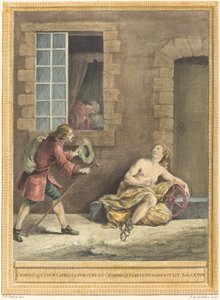 Der Mann, der dem Glück nachjagt, und der Mann, der im Bett wartet von A. J. de Fehrt after Jean Baptiste Oudry