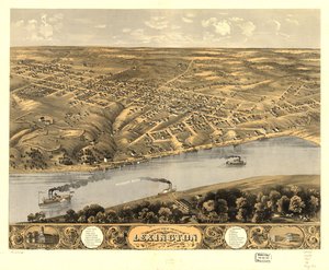 Vogelperspektive der Stadt Lexington, Lafayette Co., Missouri 1869