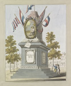 Die Revolution, Dekoration auf dem Königsplatz, 1795 von A. Verkerk