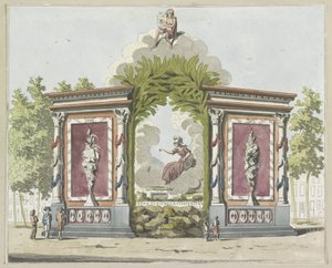Künste und Wissenschaften, Dekoration auf dem Noordermarkt, 1795 von A. Verkerk