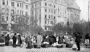 Großer Blumenmarkt, Budapest, Ungarn, 1922 von A. W. Cutler