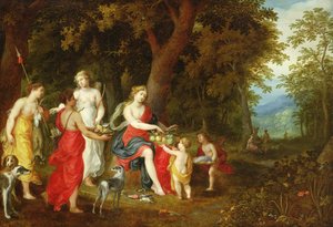 Diana und ihre Jungfrauen nach der Jagd, 1626 von A. and Balen, H. van Govaerts