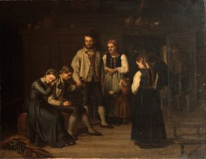 Alltagsleben in einem norwegischen Bauernwohnzimmer