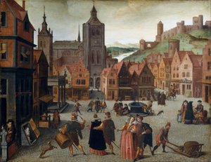 Der Marktplatz in Bergen op Zoom, wahrscheinlich 1590 und 1597