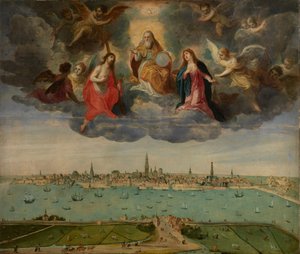 Antwerpen und das Vlaams Hoofd im Jahr 1600, ca. 1600