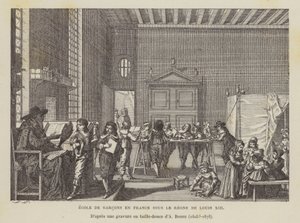 Französische Jungenschule während der Herrschaft von Ludwig XIII (Lithographie) von Abraham (after) Bosse