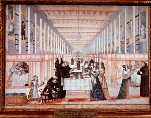 Besuch von Anna von Österreich im Krankenhaus der Barmherzigen Schwestern mit dem Delfin (später Ludwig IV.) von Abraham (after) Bosse