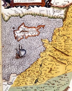 Historische geografische Karte von Palästina nach dem Atlas von Abraham Ortelius, Amsterdam von Abraham (after) Ortelius
