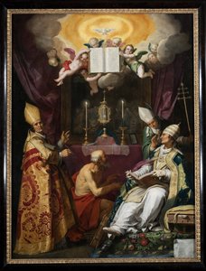 Die vier Kirchenväter - Darstellung von St. Ambrosius von Mailand, St. Augustinus von Hippo, St. Gregor der Große und St. Hieronymus