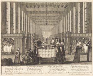 Die Krankenstation des Krankenhauses der Charité in Paris von Abraham Bosse