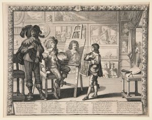 Der Maler in seinem Atelier, aus der Serie Künstler in ihren Ateliers von Abraham Bosse
