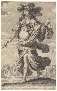 Zenobia, eine Illustration aus Pierre Le Moynes La Gallerie des femmes fortes, ca. 1647 von Abraham Bosse