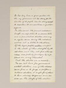 Autographes Manuskript von Lincolns Wahlsieg-Rede als Präsident, gehalten in Washington D.C., aus dem Fenster des Weißen Hauses am Abend des 10. November