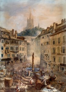 Place de la Palud von Abraham Louis Rodolphe Ducros