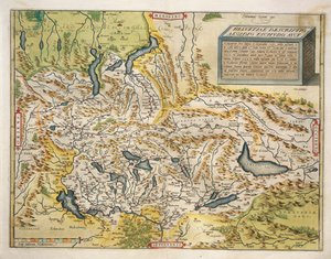 Karte der Schweiz, aus Theatrum Orbis Terrarum von Abraham Ortelius
