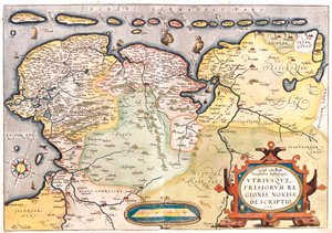 Niederlande (Provinz: Overijssel, Flevoland, Drenthe, Friesland, Groningen), Deutschland (Bundesland: Niedersachsen, Nordrhein-Westfalen) von Abraham Ortelius