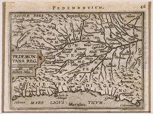 Piemont und Westligurien. Aus Theatrum Orbis Terrarum von Abraham Ortelius
