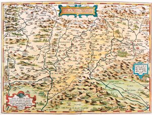 Transilvania Geographische Karte des Gebiets Transilvania (Siebenbürgen) aus „Theatrum Orbis Terrarum“ von Abraham Ortelius