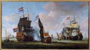 Marine: Szene einer Seeschlacht