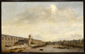 Die Große Galerie des Louvre, mit der Porte Neuve und dem Tour de Bois, ca. 1640 von Abraham de Verwer