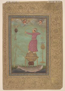 Jahangir schießt den Kopf von Malik Ambar, frühes 17. Jahrhundert von Abu