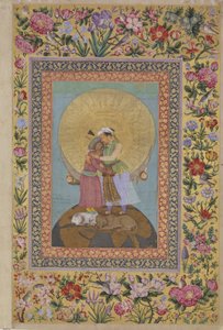 Das St. Petersburger Album - Allegorische Darstellung von Kaiser Jahangir und Shah von Abul Hasan